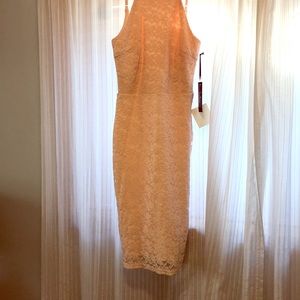 Light pink open back cocktail dress